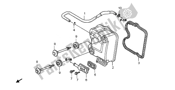 All parts for the Cylinder Head Cover of the Honda PES 125R 2011