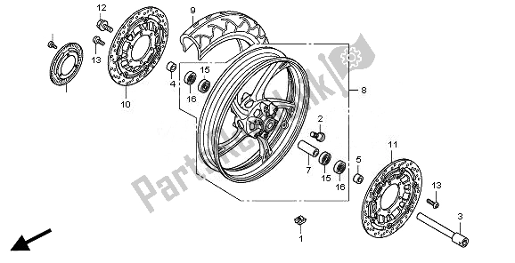 Wszystkie części do Przednie Ko? O Honda CBR 600F 2011