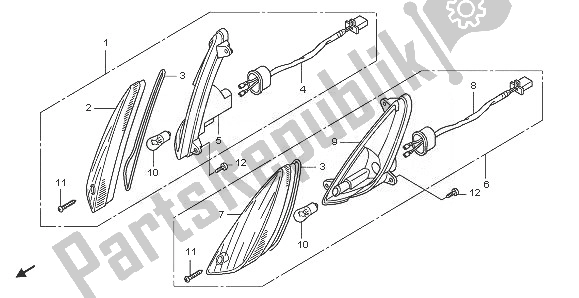 All parts for the Winker of the Honda PES 150 2008