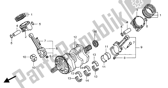 Tutte le parti per il Albero Motore E Pistone del Honda ST 1300 2004