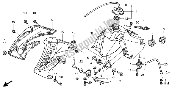 All parts for the Fuel Tank of the Honda CR 85 RB LW 2006