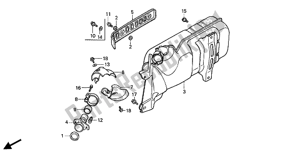 All parts for the Exhaust Muffler of the Honda CN 250 1 1994