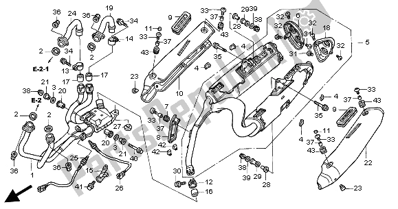 All parts for the Exhaust Muffler of the Honda VFR 800 2004