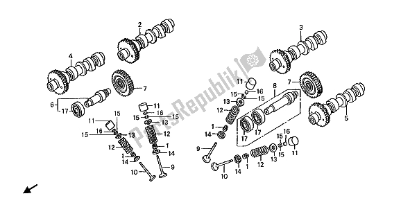 Todas las partes para árbol De Levas Y Válvula de Honda ST 1100 1993