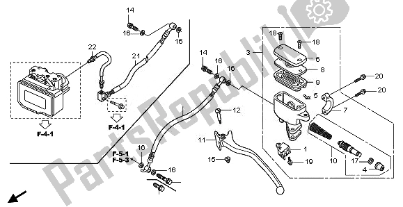 Tutte le parti per il Pompa Freno Posteriore del Honda FJS 400A 2010