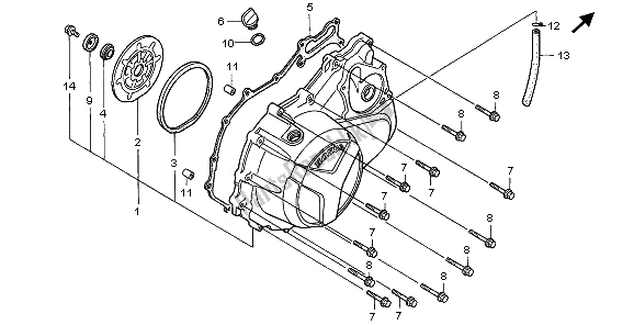 Tutte le parti per il Coperchio Carter Destro del Honda XL 1000V 2006