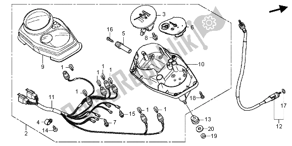 All parts for the Meter (mph) of the Honda CBF 125M 2013