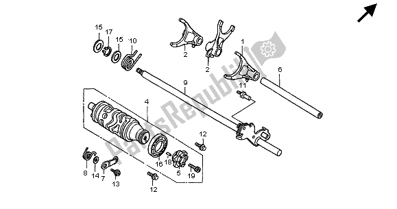 All parts for the Gearshift Drum of the Honda CBF 600 SA 2005