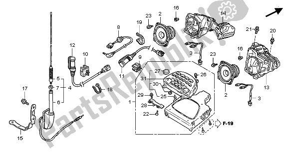 Wszystkie części do Radio Honda GL 1800A 2001