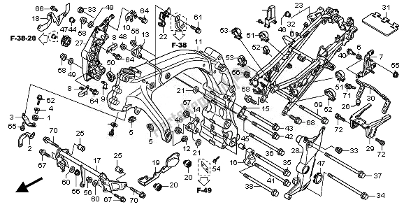 All parts for the Frame Body of the Honda CBF 1000 FSA 2010