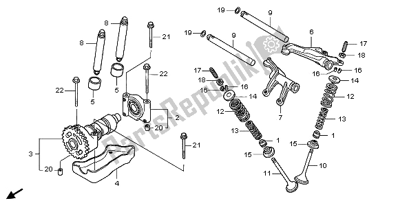 Tutte le parti per il Albero A Camme E Valvola del Honda TRX 500 FA Fourtrax Foreman 2003