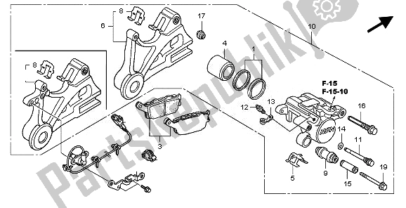 Toutes les pièces pour le étrier De Frein Arrière du Honda CBF 600S 2010