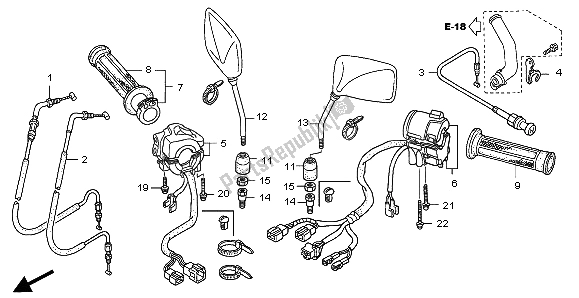 All parts for the Switch & Cable of the Honda CB 1300 2007