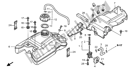 Todas las partes para Depósito De Combustible de Honda TRX 400 EX Sportrax 2003