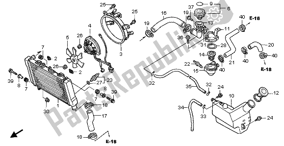 Tutte le parti per il Termosifone del Honda NT 650V 1999