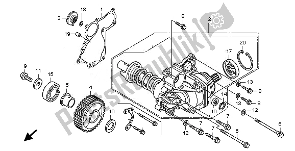 Todas las partes para Caja De Engranajes Laterales de Honda VFR 1200 FA 2010