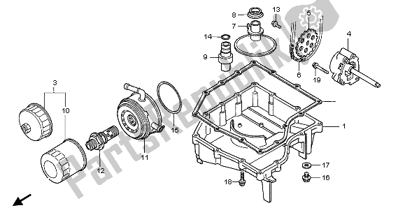 All parts for the Oil Pan & Oil Pump of the Honda CBR 900 RR 1996