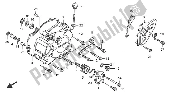 Todas las partes para L. Tapa Del Cárter de Honda CRF 250R 2005