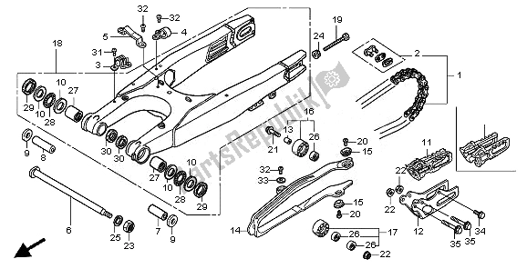 Todas as partes de Braço Oscilante do Honda CRF 450R 2010