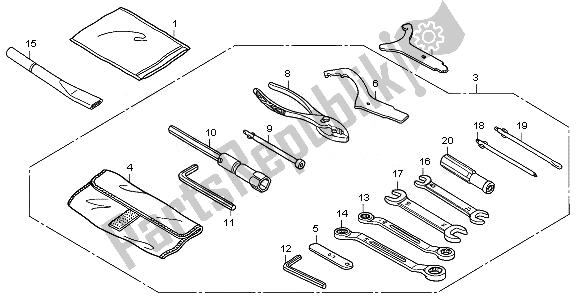 Tutte le parti per il Utensili del Honda VFR 800A 2008