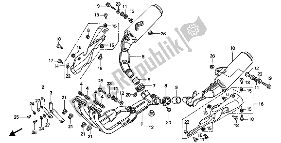 Wszystkie części do T? Umik Wydechowy Honda CBR 1000F 1993