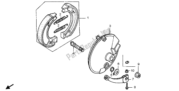 Wszystkie części do Przedni Panel Hamulca Honda XR 70R 1998