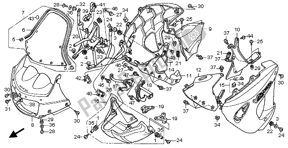 All parts for the Cowl of the Honda XL 1000V 2002