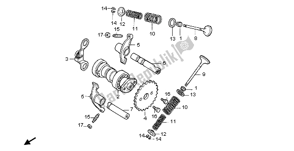 All parts for the Camshaft & Valve of the Honda SCV 100F 2007