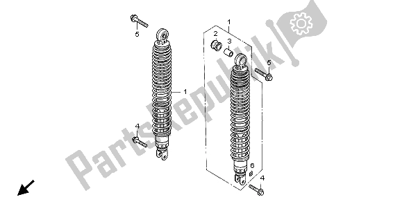 All parts for the Rear Cushion of the Honda FES 125A 2007