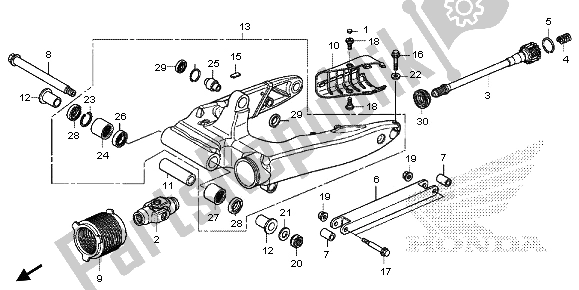 Todas las partes para Basculante de Honda VT 1300 CXA 2013