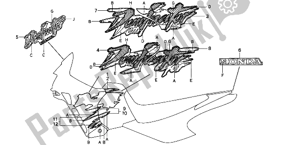 All parts for the Mark of the Honda NX 650 1993