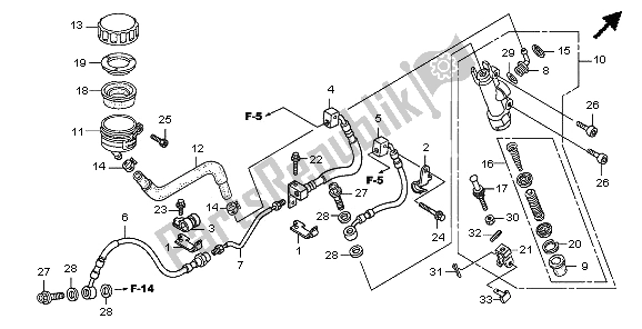 All parts for the Rr. Brake Master Cylinder of the Honda CB 1300A 2009