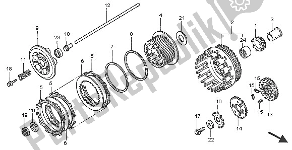 Todas las partes para Embrague de Honda VTR 1000F 2005