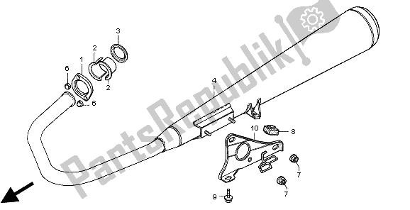 All parts for the Exhaust Muffler of the Honda CG 125 1998