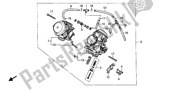 Todas as partes de Carburador (assy.) do Honda XL 600V Transalp 1994