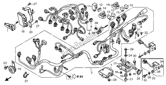 All parts for the Wire Harness of the Honda CB 600F Hornet 2011
