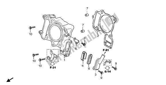 Todas las partes para Cilindro Y Válvula De Láminas de Honda SH 300A 2009