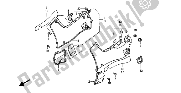 All parts for the Side Cover of the Honda ST 1100 1994