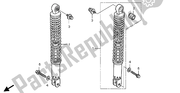 All parts for the Rear Cushion of the Honda FJS 400A 2009