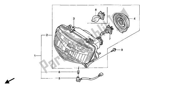 All parts for the Headlight (eu) of the Honda CBR 600F 1994