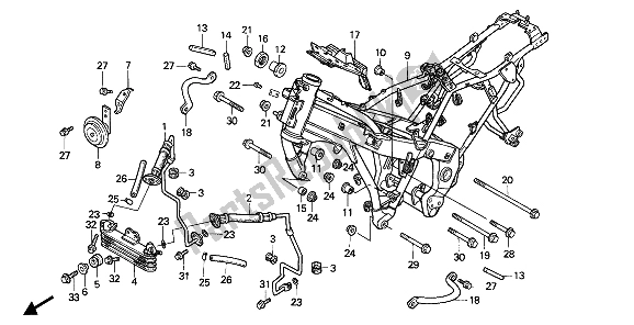 Todas as partes de Corpo Da Moldura do Honda CBR 1000F 1990