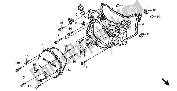 Tutte le parti per il Coperchio Carter Destro del Honda CR 125R 2001