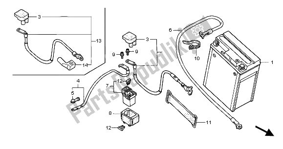 Toutes les pièces pour le Batterie du Honda CB 600F Hornet 2003