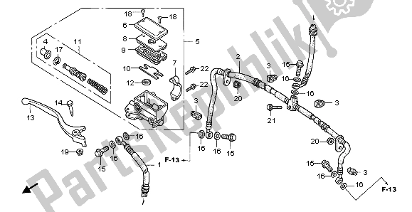 Wszystkie części do Fr. G?ówny Cylinder Hamulca Honda TRX 450 FE Fourtrax Foreman ES 2004