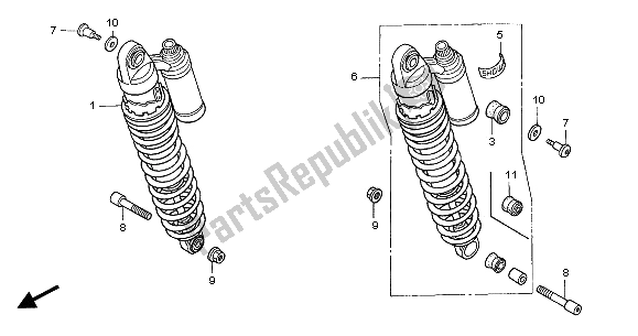 Todas las partes para Cojín Trasero de Honda CB 1300 2005