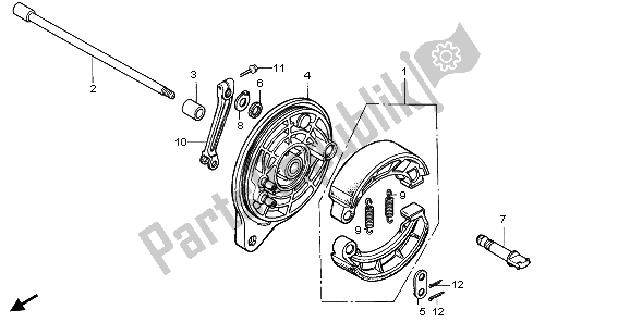 All parts for the Rear Brake Panel of the Honda VT 750 CA 2007