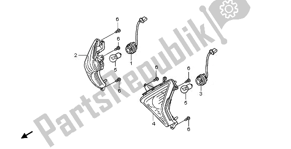 Wszystkie części do Kierunkowskaz Przedni Honda NHX 110 WH 2010