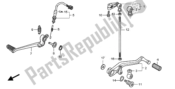 All parts for the Pedal of the Honda VFR 1200F 2011