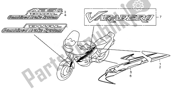 Wszystkie części do Znak I Pasek Honda XL 1000 VA 2010