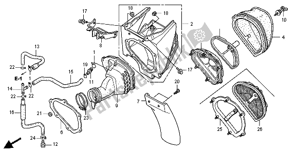 All parts for the Air Cleaner of the Honda CRF 450R 2004